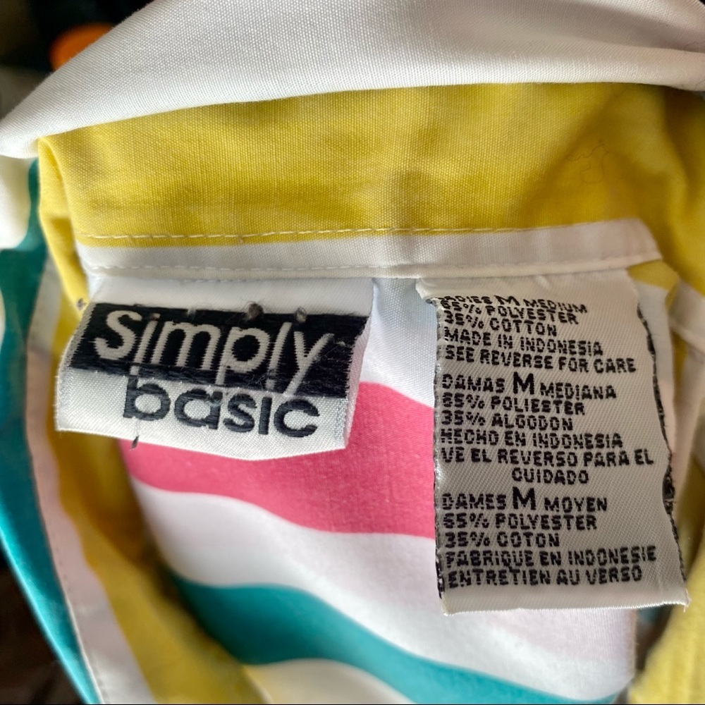 Vintage 90's Simply Basic Candy Stripe Button Down - image 5